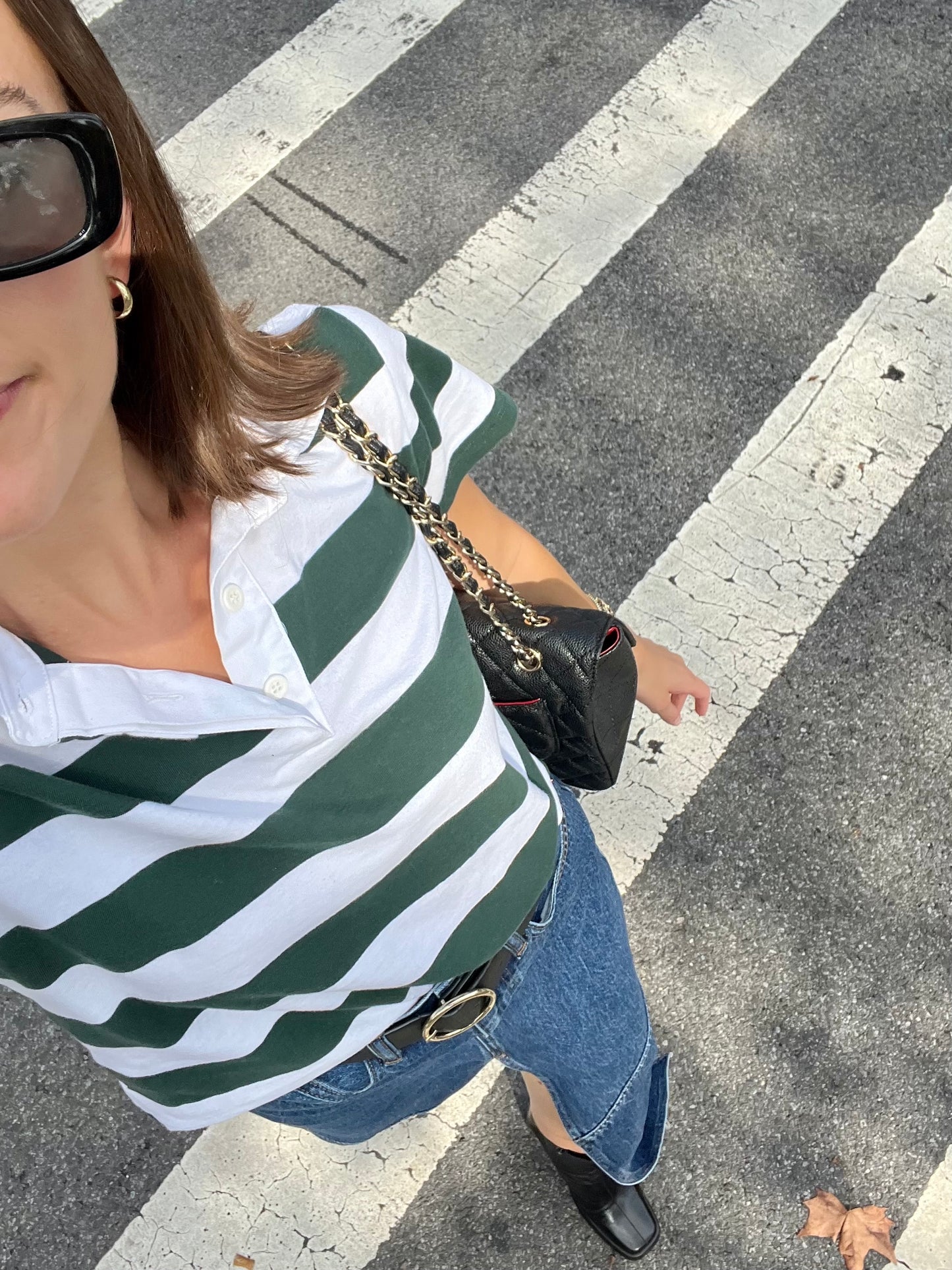 Striped Short Sleeve Collared Shirt